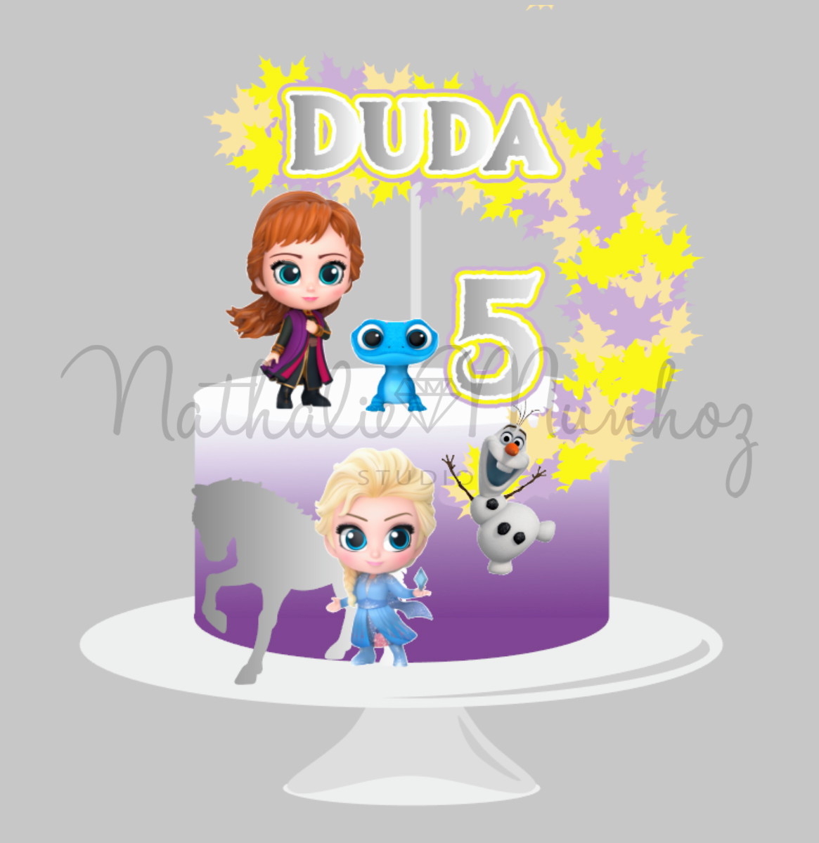 Topo de Bolo Frozen Cute- Arquivo de Corte - Imagem 2