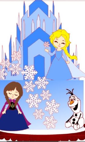 Topo de Bolo Frozen Cute em Camadas - Arquivo Digital