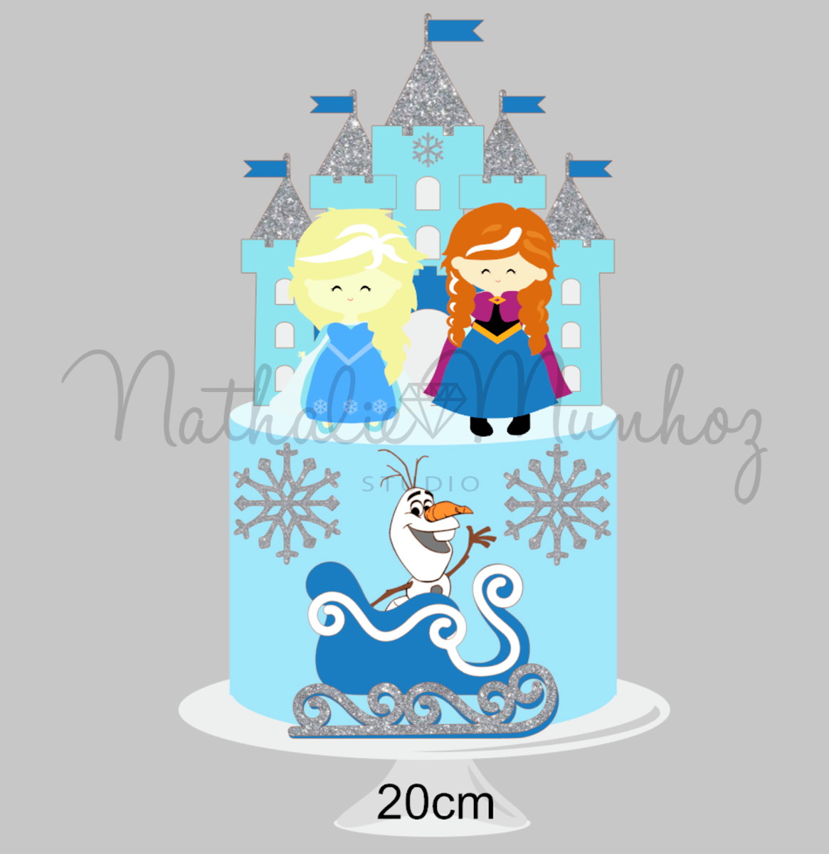 Topo de Bolo - Frozen Olaf Cute - Arquivo de Corte