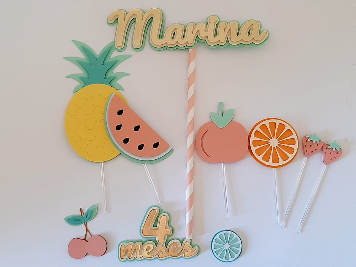 Topo de Bolo Frutas Candy - CAMADAS - Arquivo de Corte - Imagem 2
