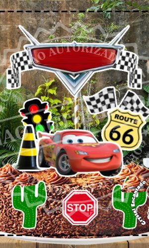 Topo de Bolo Carros Disney - Ref 2679 Arquivo Digital