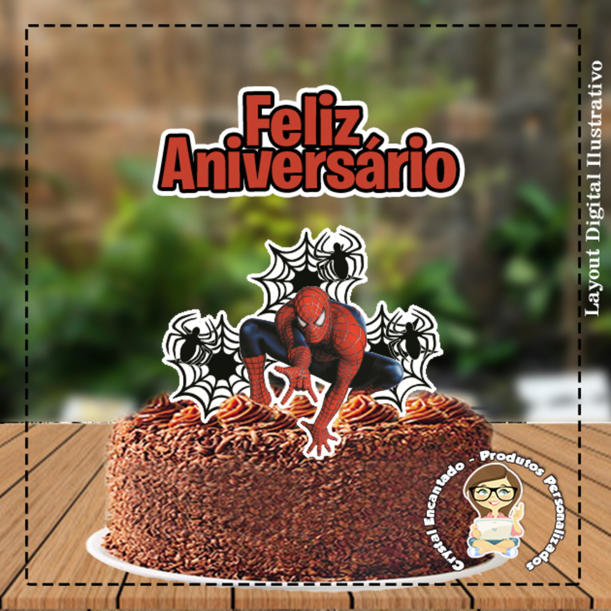 Topo de Bolo Homem Aranha 00 - Ref 4100 Arquivo Digital