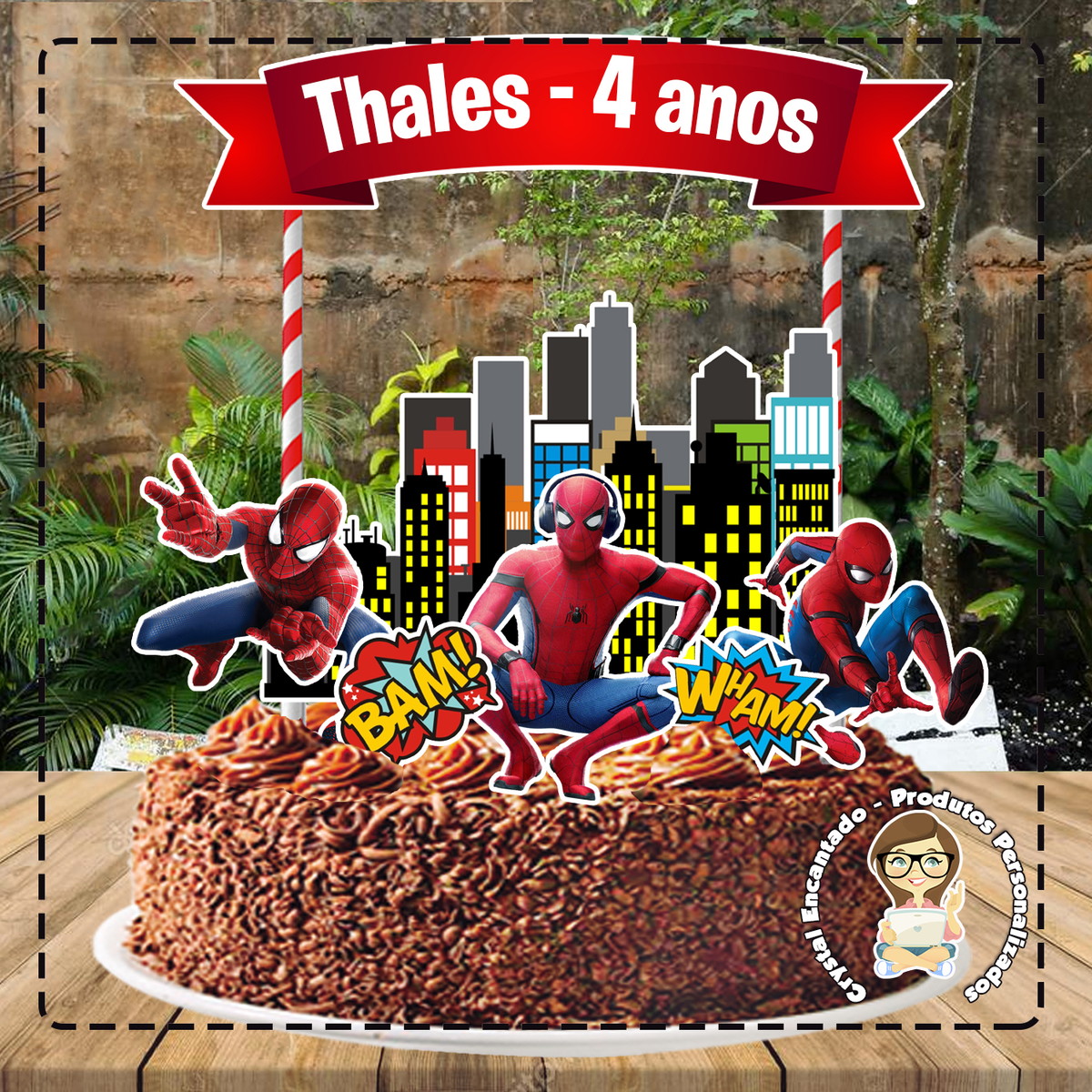 Topo de Bolo Homem Aranha 03 - Ref 4103 Arquivo Digital
