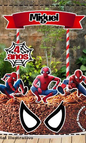 Topo de Bolo Homem Aranha 04 - Ref 4104 Arquivo Digital
