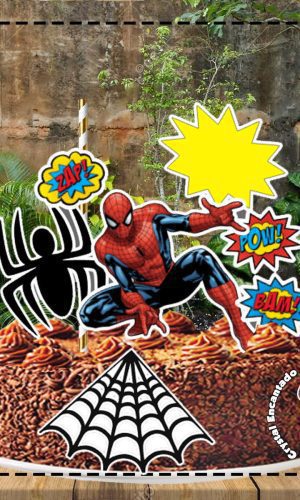 Topo de Bolo Homem Aranha 07 - Ref 4107 Arquivo Digital