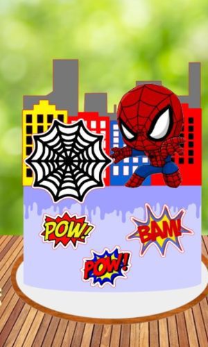 Topo de Bolo Homem Aranha Arquivo de Corte Studio/PDF