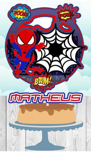 Topo de Bolo Homem Aranha Cute 3 + 4 Arquivos a Sua Escolha
