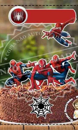 TOPO DE BOLO HOMEM ARANHA - REF 3229 ARQUIVO DIGITAL