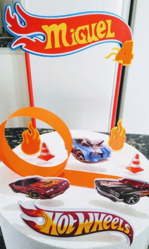 Topo de Bolo HotWhells - Arquivo de Corte Silhouette e PDF