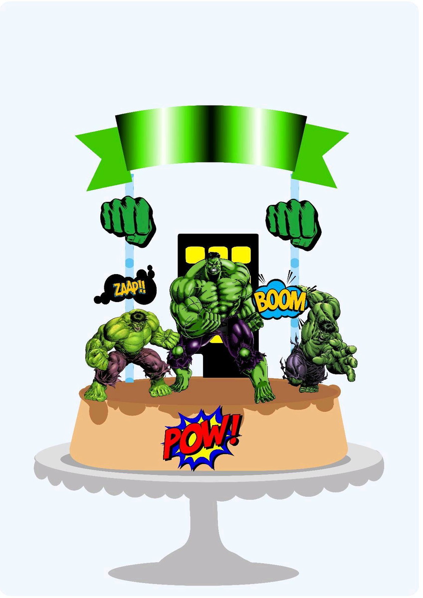 Topo de Bolo Hulk +4 Arquivos a Sua Escolha