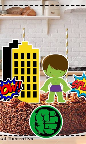 TOPO DE BOLO HULK - ARQUIVO DIGITAL