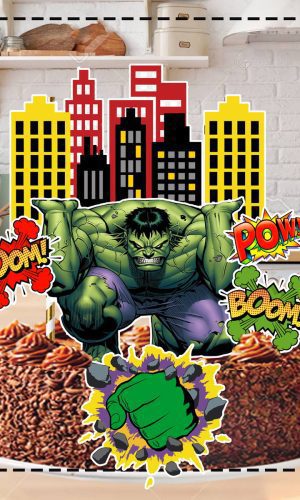 TOPO DE BOLO HULK - ARQUIVO DIGITAL