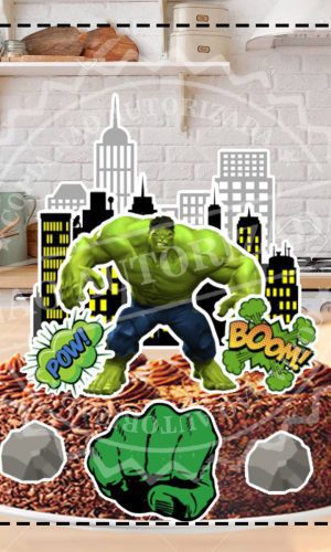 TOPO DE BOLO HULK - ARQUIVO DIGITAL