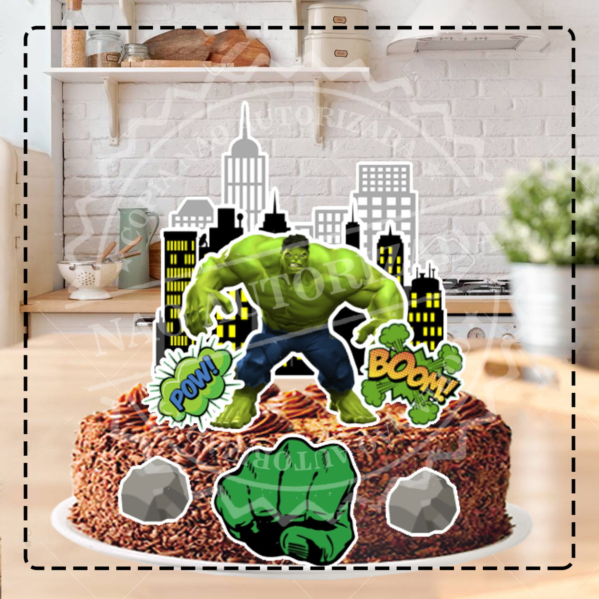 TOPO DE BOLO HULK - ARQUIVO DIGITAL