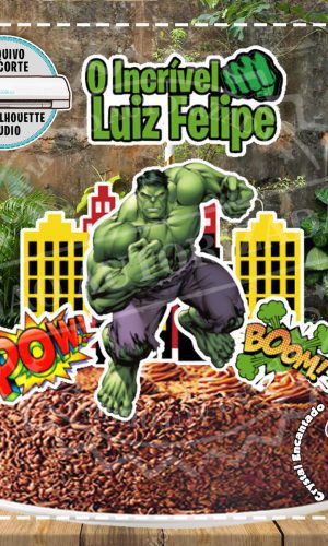 Topo de Bolo Hulk 04 - Ref 1838 Arquivo Digital