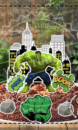 Topo de Bolo Hulk 06 - Ref 2964 Arquivo Digital