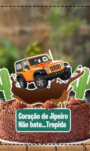 Topo de Bolo Jeep Trilha - 2902 Arquivo Digital