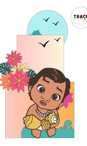 Topo de Bolo MOANA BABY 100% camadas (Arquivo Digital)