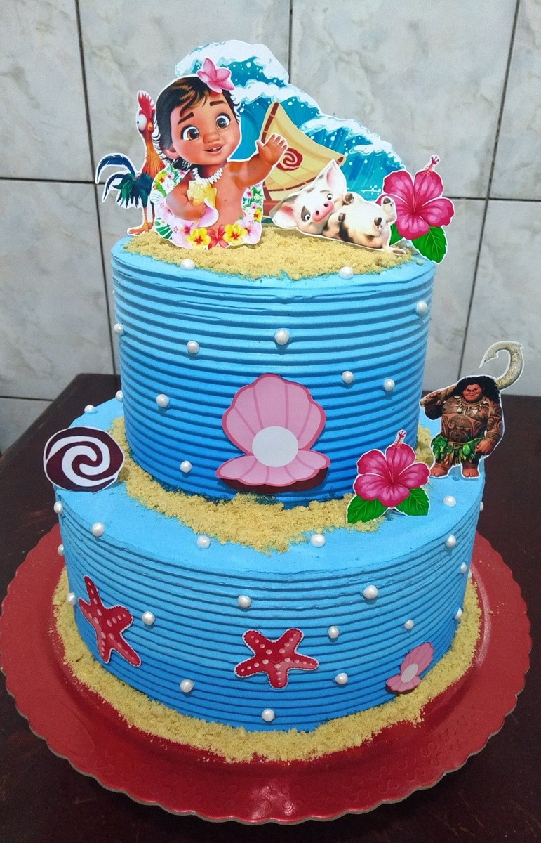 Topo de Bolo Moana Baby - Arquivo de Corte