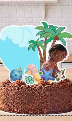 Topo de Bolo Moana Menina Baby Ref.1587 Arquivo Digital