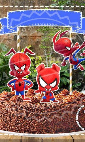 Topo de Bolo Pig Spider Man 01 - Ref 4215 Arquivo Digital