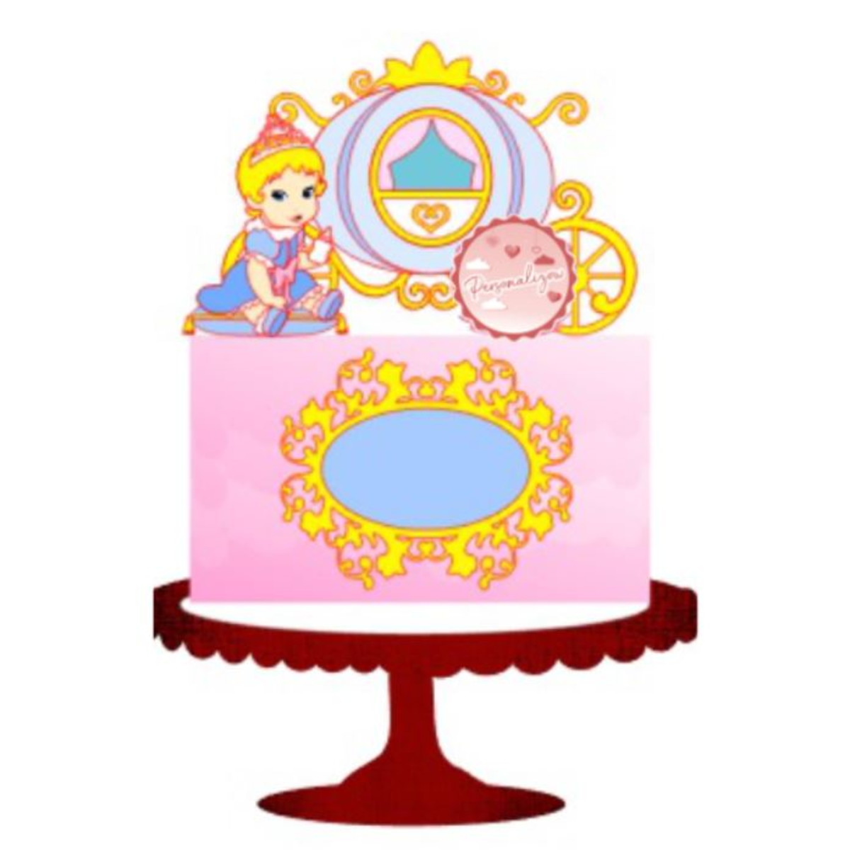 Arquivo Topo de Bolo - Princesa Carruagem - Imagem 2