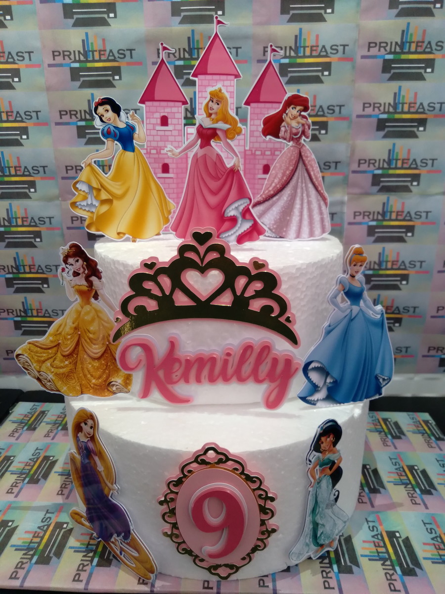 Topo de bolo Princesa da Disney #92 - Arquivo Digital