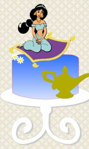 Topo de Bolo Princesa Jasmine Aladdin - Arquivo Digital