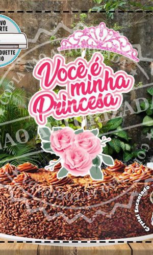 Topo de Bolo Princesa - Ref 1340 Arquivo Digital