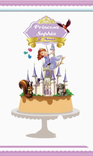 TOPO DE BOLO PRINCESA SOFIA - ARQUIVO DE CORTE SILHOUETTE