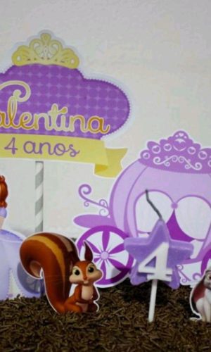 Topo de Bolo Princesa Sofia e Carruagem+4 ARQ A SUA ESCOLHA