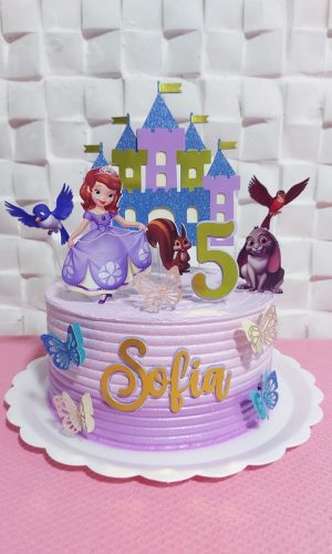 Topo de Bolo Princesa Sofia Novo + 4 Arquivos a Sua Escolha