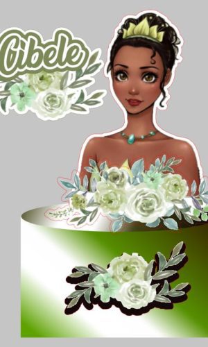 Topo de Bolo Princesa Tiana - Arquivo Digital STUDIO