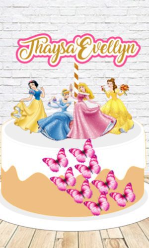 Topo de Bolo Princesas Disney - Arquivo Digital
