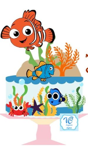 Topo de Bolo Procurando Nemo - ARQUIVO DE CORTE