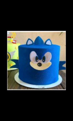Topo de Bolo Rosto do Sonic + 4 Arquivos a Sua Escolha