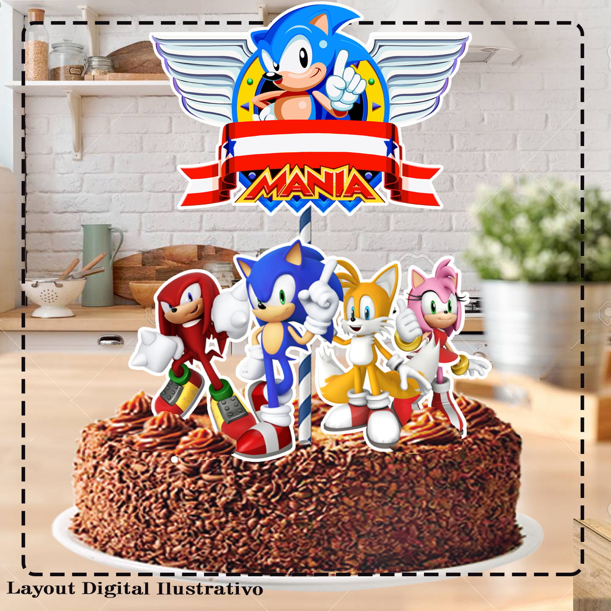 TOPO DE BOLO SONIC 00- ARQUIVO DIGITAL