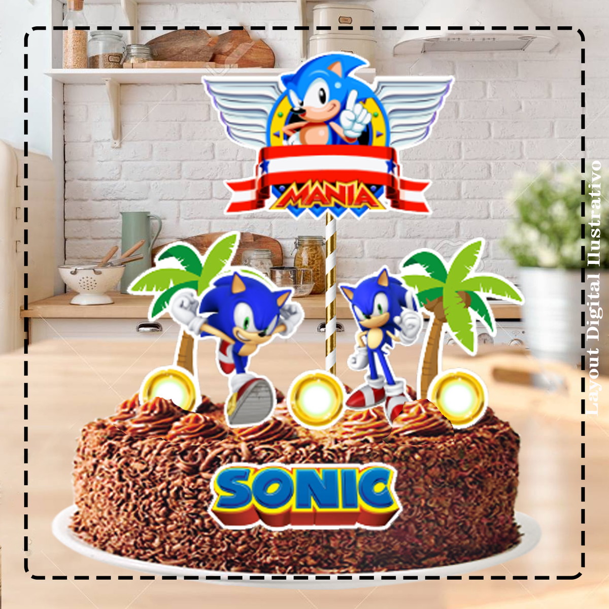 TOPO DE BOLO SONIC 03- ARQUIVO DIGITAL