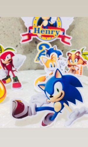Topo de Bolo Sonic (arquivo de Corte) 4 Por 10,00