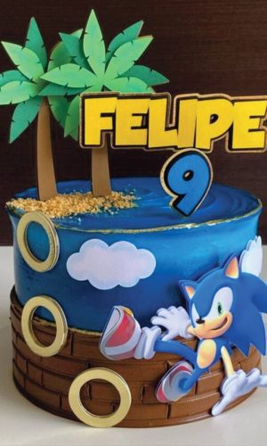 Topo de Bolo Sonic Arquivo de Corte