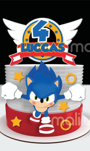 Topo de Bolo Sonic Arquivo de Corte