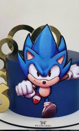 Topo de Bolo Sonic Correndo + 4 Arquivos a Sua Escolha