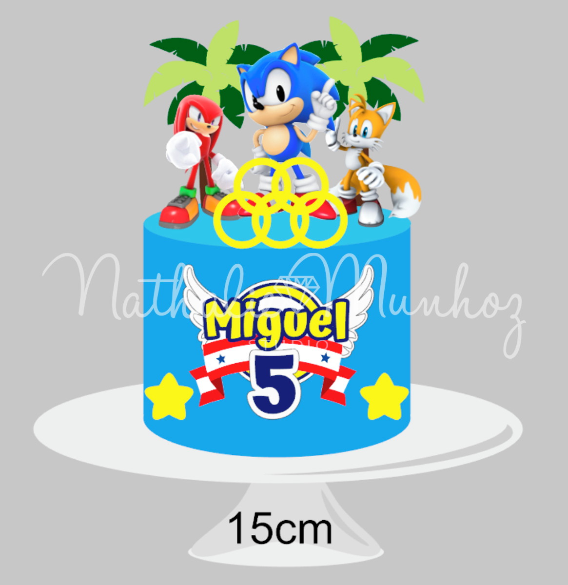 Topo de Bolo - Sonic e Amigos - Arquivo de Corte - Imagem 2