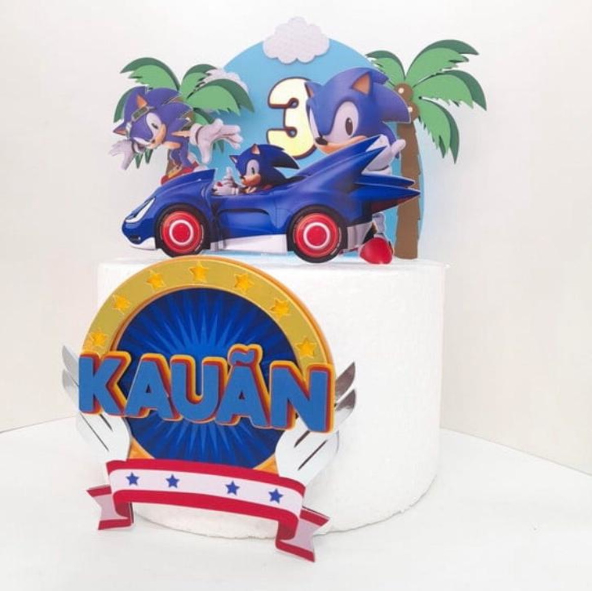 Topo de Bolo Sonic em 3d - Arquivo Digital - Imagem 2