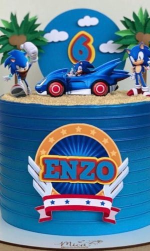 Topo de Bolo Sonic em 3d - Arquivo Digital