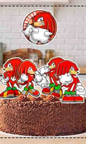 Topo de Bolo Sonic Knuckles Ref 1600- Arquivo Digital
