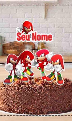 Topo de Bolo Sonic Knuckles Ref 1601 - Arquivo Digital