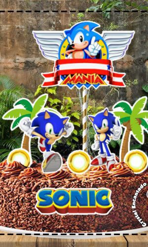 Topo De Bolo Sonic - Ref 1674 - Arquivo Digital