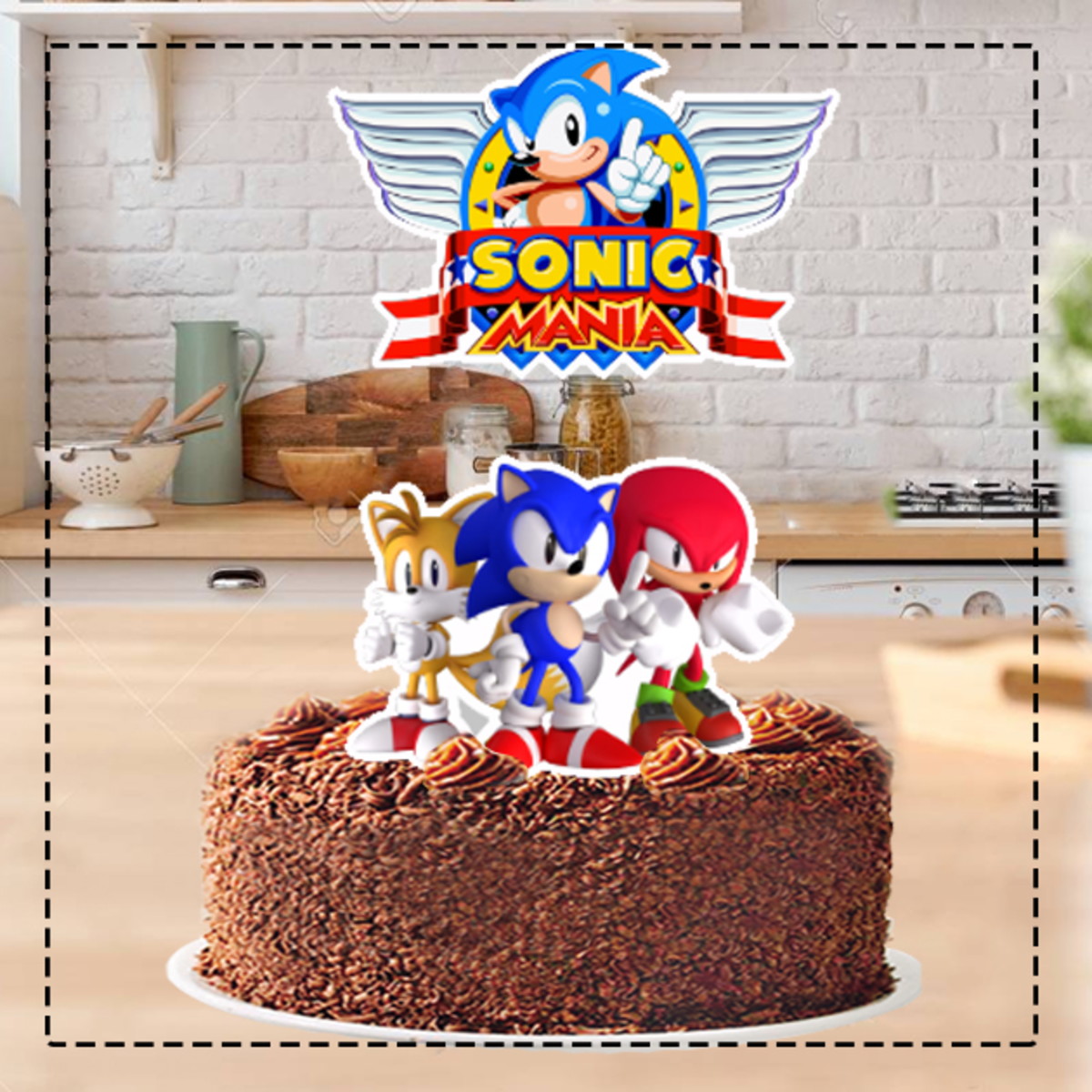 Topo de Bolo Sonic Shadow e Tails 4808 - Arquivo Digital