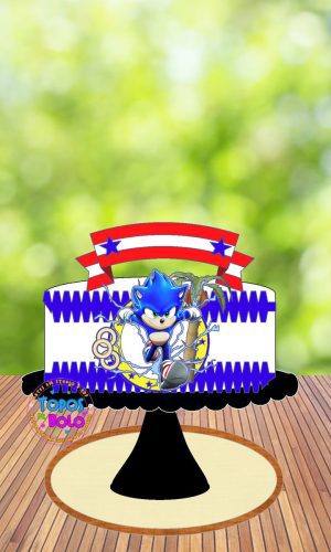 Topo de Bolo Sonic Shaker- Arquivo Digital